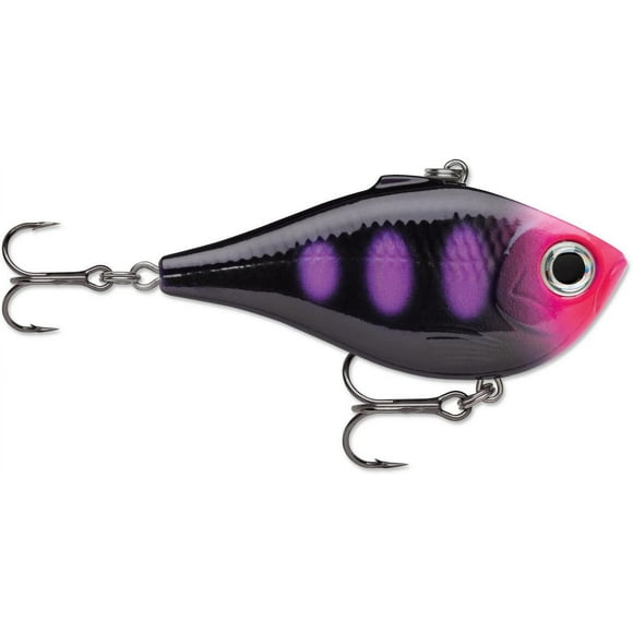Rapala RPR05BLKL Rippin Rap, 2", 5/16oz, sans lèvres, profondeur de course variable, crochets VMC 8 et 10, lumière noire Rippin Rap, Sans lèvres, Lumière noire