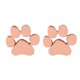 thumbnail image 1 of EeaseMX 1 par de hermosos aretes tipo botón para mujer con forma de huella de perro y gato, de latón galvanizado (oro rosa)., 1 of 7