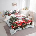 thumbnail image 3 of Homewish Christmas Flower Wreath 7 Pieces Bedding Comforter Set,Rustic Xmas Tree Full Bedding Set,Red White Green Fitted Sheet Flat Sheet For Girl Boy,Luxury Bedroom Decor Reversible, 3 of 8