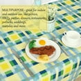 thumbnail image 4 of PiccoCasa Vinyl Tablecloth Rectangle 54" x 71" Green Plaid Waterproof, 4 of 7