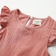 thumbnail image 2 of Vedolay Girl's 2023 Summer Fly Sleeve Crew Neck Solid Color Cute Tops,Pink 12-18 Months, 2 of 5