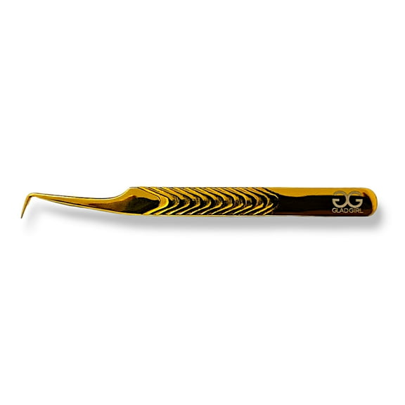 Non-Slip Gold Fiber Tip Lash Tweezers