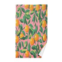 Yayeee 2 Pack Hand Towels for Bathroom 100% Cotton 16" x 28" Kitchen Towel, Pink Oranges