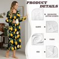 thumbnail image 6 of Xoenoiee Lemon Leaves Print Women's Long Sleeve Nightgown Full Length Sleepwear Button Down Long Sleepshirts Henley Sleep Dress Mumu Dress, S, 6 of 7