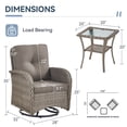thumbnail image 3 of Giantfurnni Outdoor Swivel Chairs Set of 2, High Back Patio Swivel Chairs with Side Tabel for Deck Porch Balcony, 3 of 9