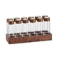 thumbnail image 2 of Dispensador de granos de café Contenedores de almacenamiento de granos de café de vidrio Transparente con soporte de madera Tarro de granos de café 12 hoyos 17g perfecl tarro de almacenamiento, 2 of 8
