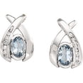 thumbnail image 2 of FB Jewels 14K White Gold Aquamarine & Diamond Earrings, 2 of 2