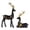 B, variant on Lypsnake Flocked Reindeer Figurine Set of 2,Grey Flocked Surface Standing Deer Statues with Different Poses,Resin Christmas Decor for Tabletop Mantel Console Display