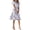 Purple, variant on Qiopertar Women's V-Neck Short Sleeve Floral Print Dress Casual Elegant Midi Dress Summer Vacation Boho Flowy Fitted Bodice Flared Skirt, Purple L
