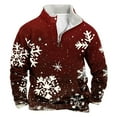 thumbnail image 1 of Sudadera sin capucha para hombre, informal, a la moda, con cuello alto, estampado, cremallera, jersey de manga larga, blusa de poliéster para hombre, 1 of 3
