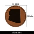 thumbnail image 2 of Arizona State Silhouette 2.5" Faux Leather Round Engraved Iron-On Patch - Brown, 2 of 6