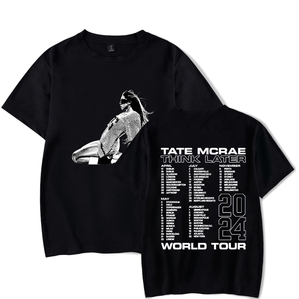 Tate McRae Merch Think later World Tour 2024 T-Shirts Unisex