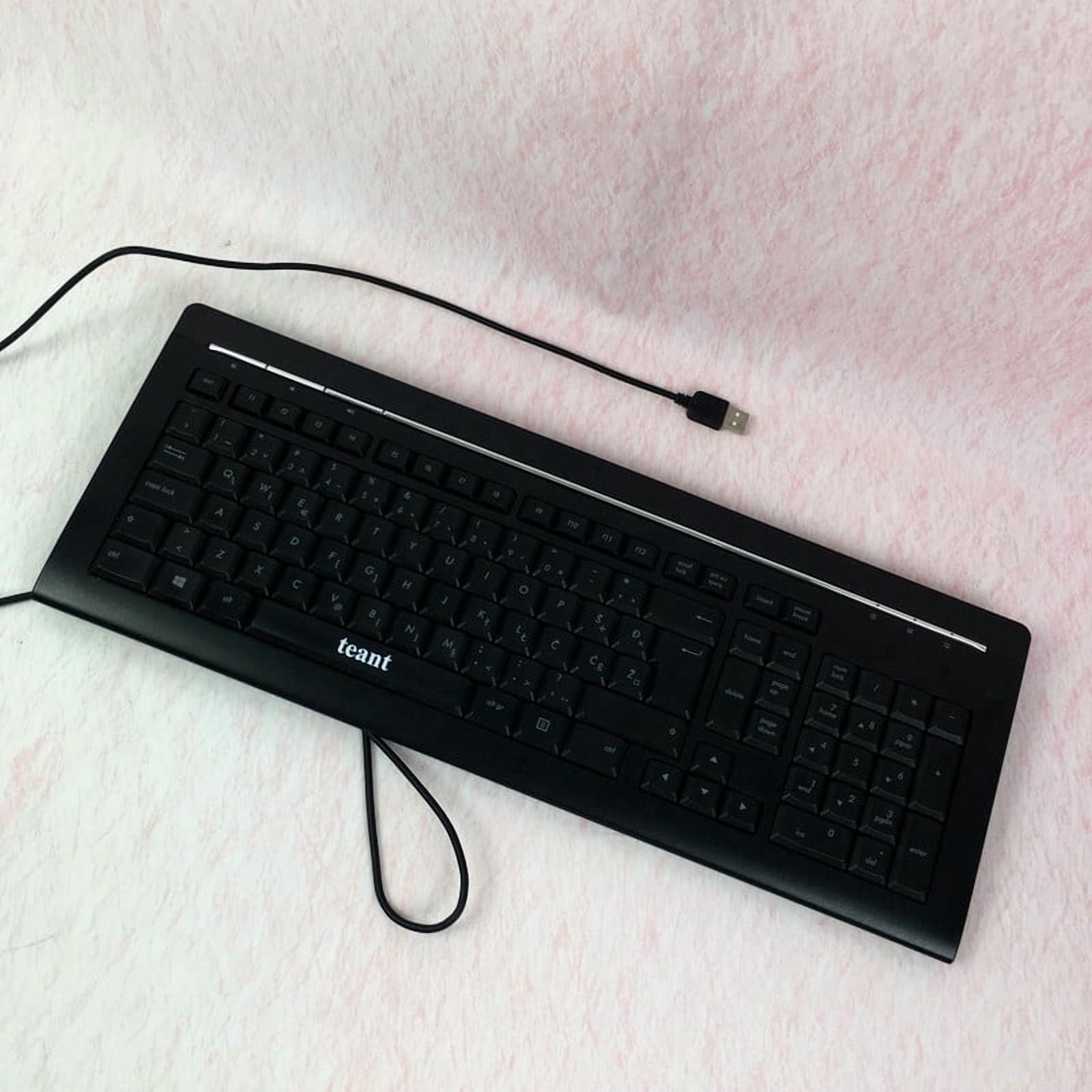 teant Computer keyboards Full-Size 104-Key Computer Keyboard — Silent Keys, Plug-and-Play