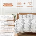 thumbnail image 6 of 3 Piece Black Grey Duvet Cover Set California King,Microfiber Comforter/Quilt Cover with Corner Ties and 2 Pillowcases,Pastoral Botanical Branch Aesthetics All Season Soft Bedding with Zipper Closure, 6 of 8