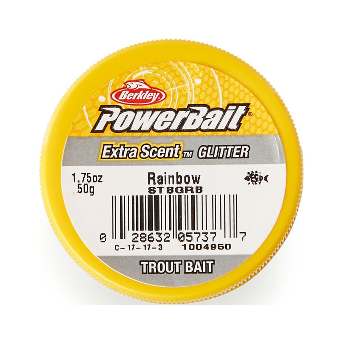 (2 pack) Berkley PowerBait Glitter Trout Bait, Rainbow, Fishing Dough Bait