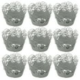 thumbnail image 1 of 60pcs Cupcake Wrappers Cake Wrappers Hollow out Pattern High Temperature Resistance for Cake (Light Grey), 1 of 8