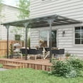 thumbnail image 2 of Outsunny Pavillon de Jardin à Toit Rigide 14 Pieds x 10 Pieds en Polycarbonate, Pergola, Gris, 2 of 10
