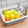 thumbnail image 2 of Xiyztok Dish Drying Rack Collapsible Space Saving Dinnerware Drainer Organizer Foldable Tableware Storage Rack, 2 of 8