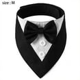 thumbnail image 2 of Collar de perro con pañuelo de boda formal para perro con pajarita, disfraz de cumpleaños, esmoquin ajustable para fiesta de mascotas, NEGRO, 2 of 5