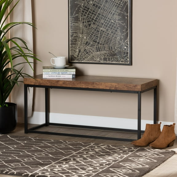 Baxton Studio Bardot Bench, Walnut Brown
