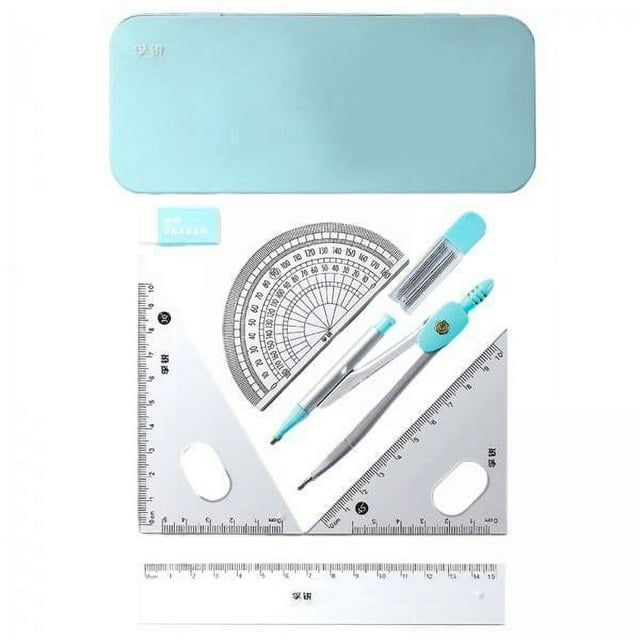 4x Kits de Geometría Matemática Juego de Dibujo Borrador Reutilizable Regla Triangular de 45 degree 60 degree Regla de 6 "Brújula Portátil para Niños Escuela Ho 4 piezas