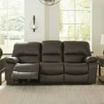thumbnail image 2 of Signature Design by Ashley Leesworth Dark Brown Power Reclining Sofa, 2 of 7