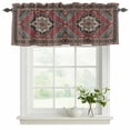 thumbnail image 2 of 2 Pack Valances for Windows, Aztec Southwest Window Valances for Living Room/Bedroom/Bathroom, Red Brown Boho Chic Abstract Geometric Light Filtering Kitchen Curtain Valance 60"W x18" L, 2 of 9