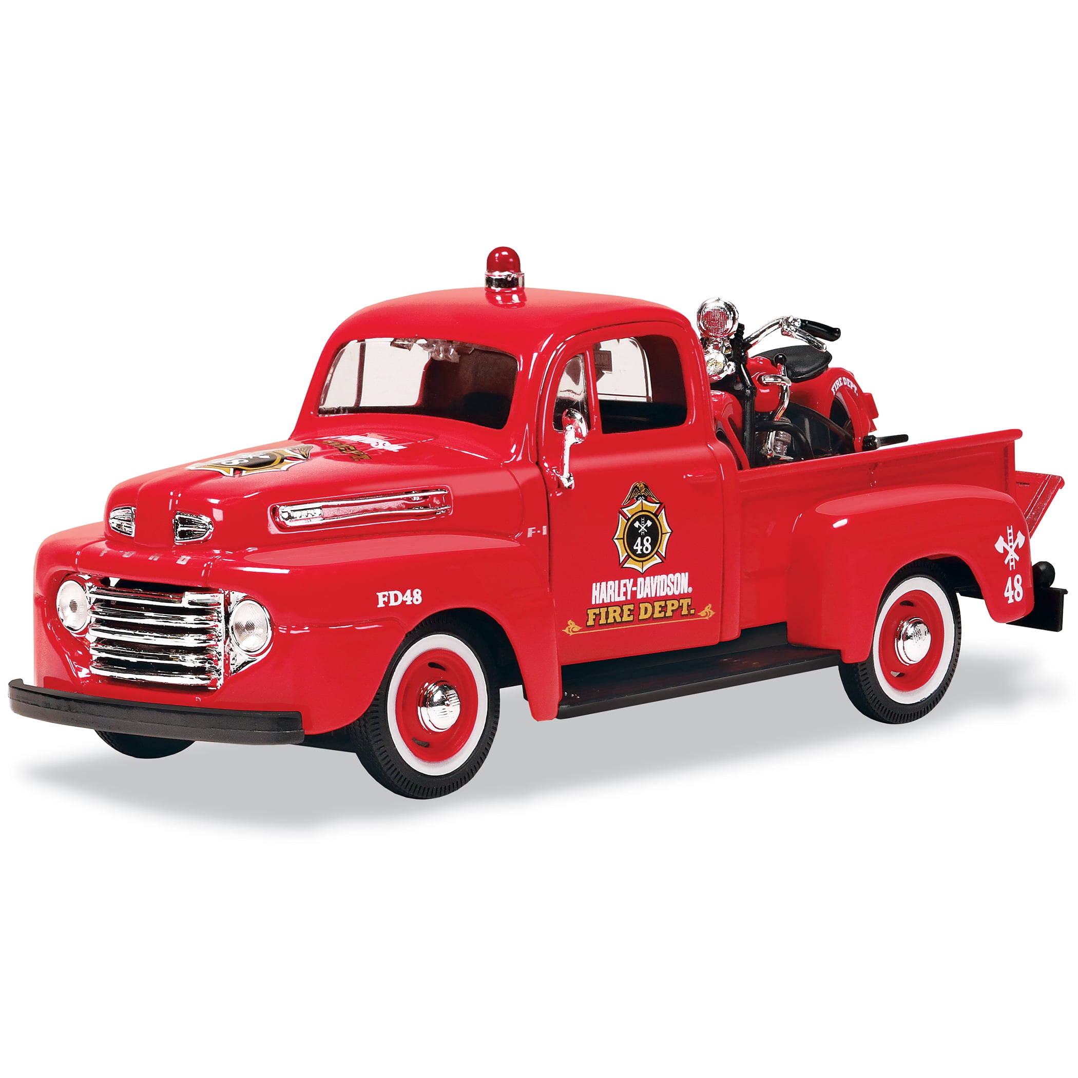 1948 Ford F-1 Fire Truck With 1936 El Knucklehead Motorcycle Maisto 32191 1/24 for sale online 