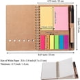 thumbnail image 2 of 3 Packs Carnet Spiralé Blocs-Notes Steno avec Porte-Stylo, Notes Collantes, Étiquettes Colorées, 2 of 5