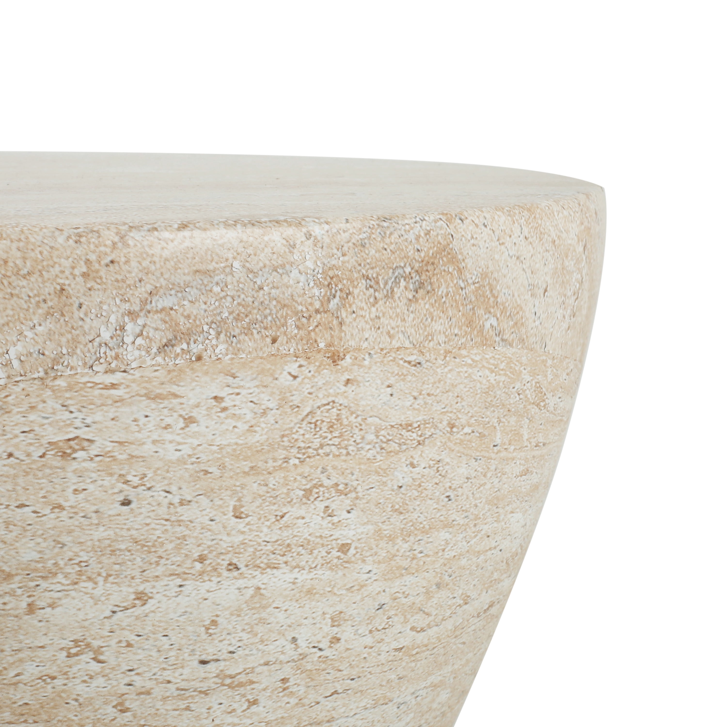 Euroco 19"H Outdoor Lightweight Concrete Side Table,MGO End Table Accent Table for Patio,Garden, Living Room,Beige