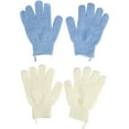 thumbnail image 6 of 6 Pairs Body Exfoliating Shower Gloves with Hanging Loop, Bath Scrub Wash Mitt for Women, Men, Spa, Massage (Red, Cream, Blue, Pink, Green, Turquoise), 6 of 9