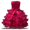 thumbnail image 2 of SYNPOS Kids Girls Sleeveless Ruffles Lace Tutu Princess Dress 3-10Y Little Big Child Wedding Birthday Pageant Dress, 2 of 5