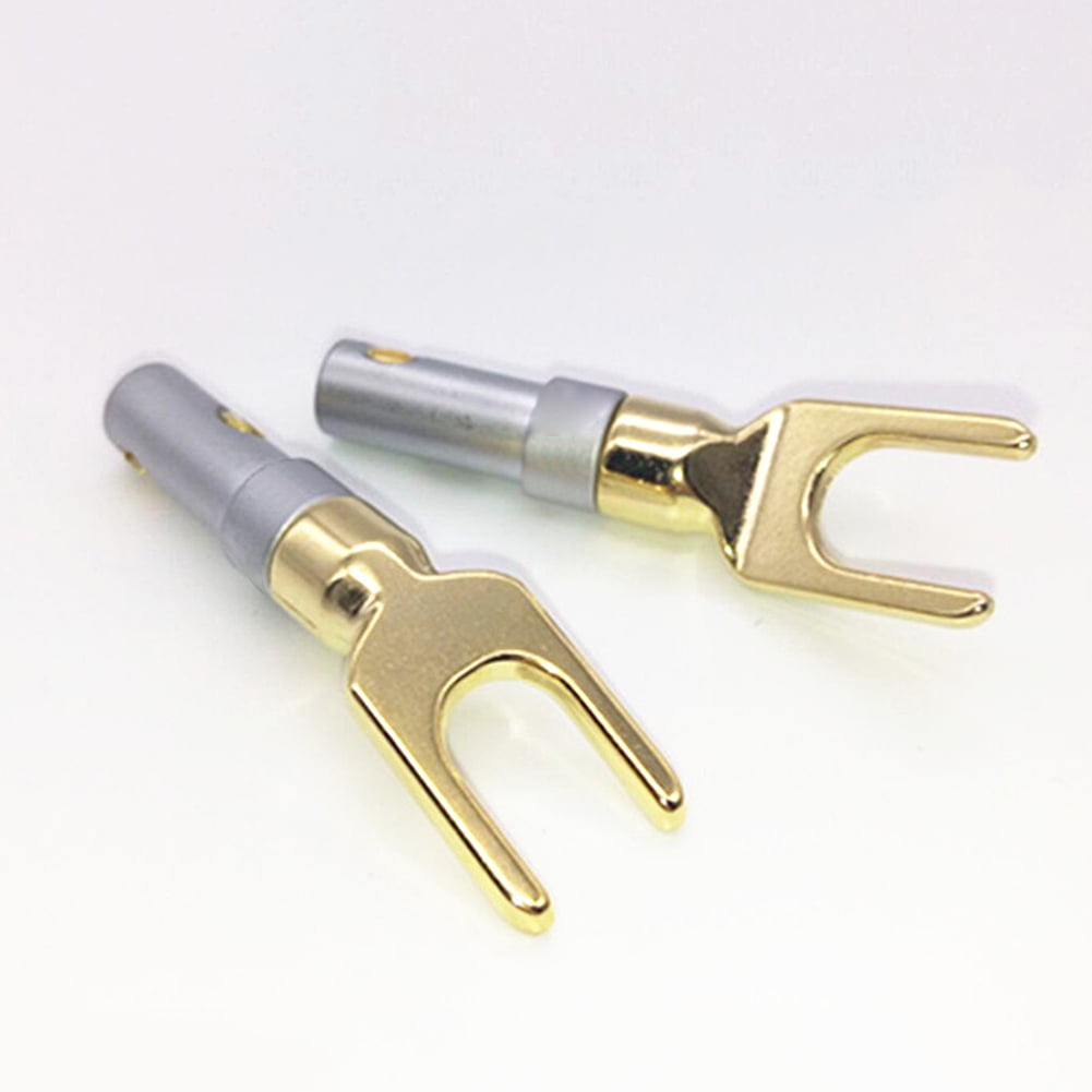 Spade Connector to 4mm Banana Socket Adaptor Spade to 4mm test tester lead Audio 