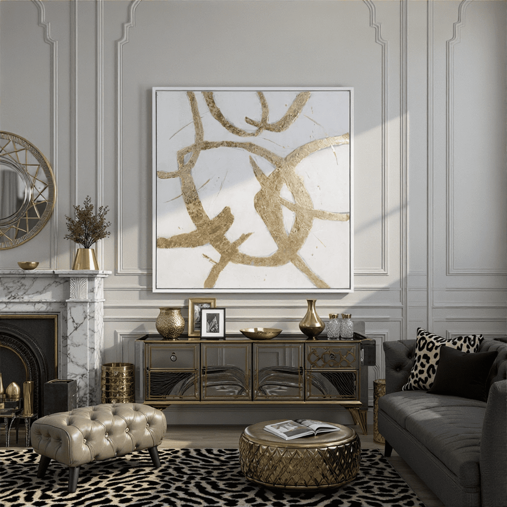 Ballare Canvas Hand Painted Original Art - White