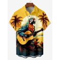 thumbnail image 3 of Camisas hawaianas atractivas con estampado 3D de guitarra de loro para hombre, camisetas holgadas de verano de manga corta de gran tamaño para playa para hombre, camisas para niño, 3 of 5