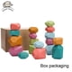 thumbnail image 2 of Piedras de apilamiento de arco iris de madera, juguetes de madera de colores, bloques de apilamiento para niños, juguete intelectual Montessori, juego de equilibrio de piedras de apilamiento Fivean unisex, 2 of 2