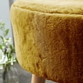 thumbnail image 4 of Home Soft Things Heavy Faux Fur Oval Ottoman - Lemon Curry - 22" x 18" x 18", 4 of 5