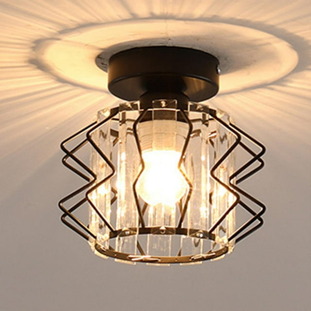 Lámpara de tejado de Cristal de Montaje Empotrado E27 Lámpara Colgante Accesorio Pequeño con Pantalla para Cocina Porche Pasillo Bar Negro Salvador luz de techo de montaje empotrado