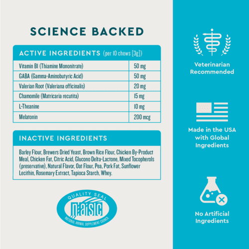 Vet IQ Calming Health Supplement for Cats, Chicken Flavored Crunchy Chews, Approx. 30 Day Supply