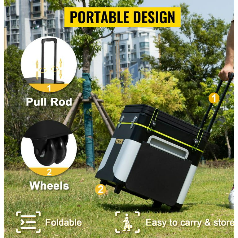 All in One Integrated Camping Cooking Station Foldable Outdoor Mobile Kitchen  Portable Multifunctional Camp Box w/ Wheels 