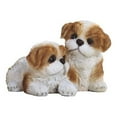 thumbnail image 1 of 5.75 in. Realistic Lifelike Two Shih Tzu Puppy Lean On Each Other Dogs Figurine, Brown, 1 of 1