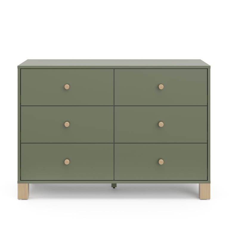 Storkcraft California 6 Drawer Dresser Olive/Driftwood