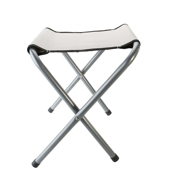 MLINS Metal Folding Stool Easy-to-set-up Outdoor Stool White