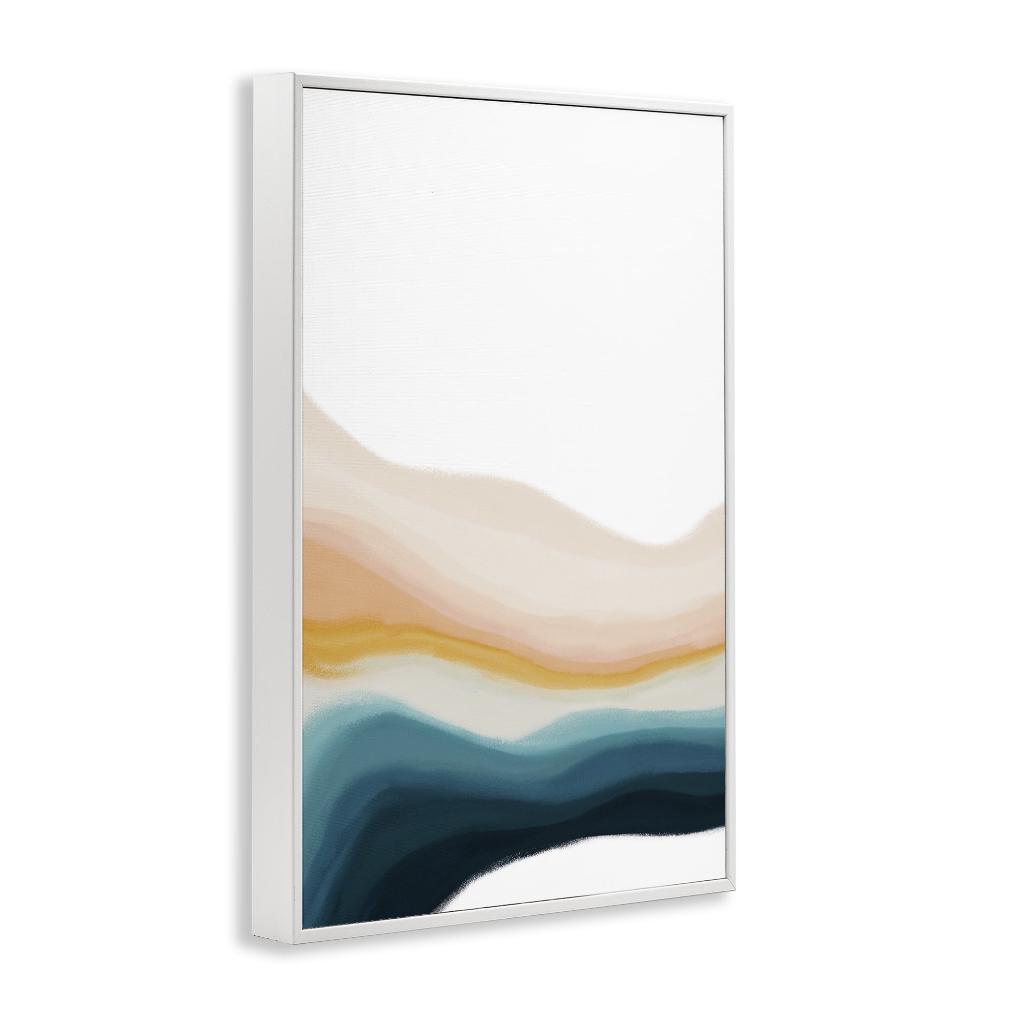 Stupell Industries Peach Swirl Landscape Abstract Painting White Framed Art Print Wall Art, 16 x 24