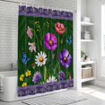 thumbnail image 6 of Spring Flowers Shower Curtain, Waterproof Shower Curtains for Bathroom, Boho Botanical Budding Garden Florals Washable Fabric Bathtub Curtain Set Bath Decor with 12 Hooks 48"x72", 6 of 8