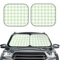 thumbnail image 2 of Gaeub Pistachio Green Checkboard Foldable Auto Sun Blocker Visor, Sunshade for Car Front Window, Keeps Your Vehicle Cool - Small, 2 of 7