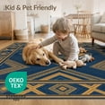 thumbnail image 4 of ODIKA Bold Border Interlocking Zigzag Stripes Herringbone Southwestern Refined Non-Slip Low Profile for Guest Room, Lounge, Apartment, 4 of 7