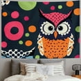 thumbnail image 2 of Orinice Owls Polka Dots Tapestry Wall Hanging Unique Style Graphic Tapestries Home Wall Decor Art for Living Room Bedroom Apartment Farmhouse Dorm 40x30inch, 2 of 6