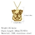 thumbnail image 3 of Cartoon Bulldog Charm Necklace for Women Men Stainless Steel Jewelry Lovely Dog Animal Pet Lover Pendant Necklace, 3 of 4