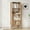 Oak, variant on Mid-Century Modern Bookshelf with Slatted Door, 55" H Small Narrow Corner Bookcase, 4 Cube Bookcase with Open Shelf, Display Storage Cabinet for Living Room, Home Office, Walnut